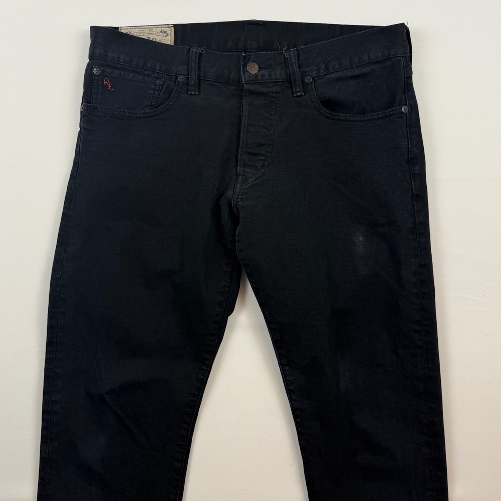 Polo Ralph Lauren Mens Authentic Dungarees Black Slim Straight Jeans 32x32